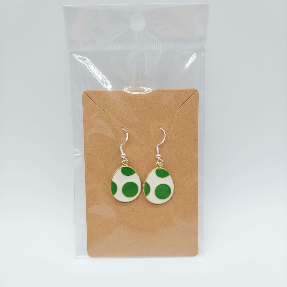 Dinosaur Egg Earrings Easter Earrings Spring - Picture 2 of 3